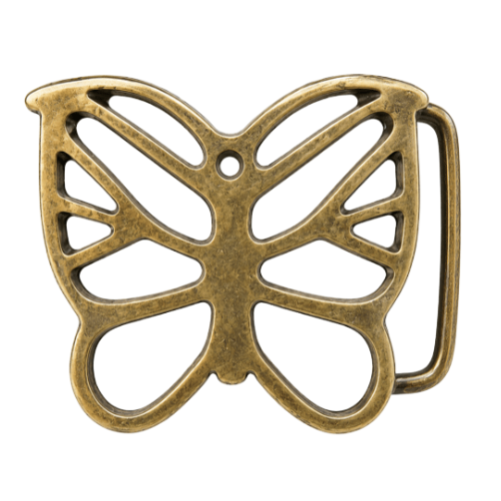 Butterfly 70's Brass Cut-Out Retro Wildlife Belt Buckle