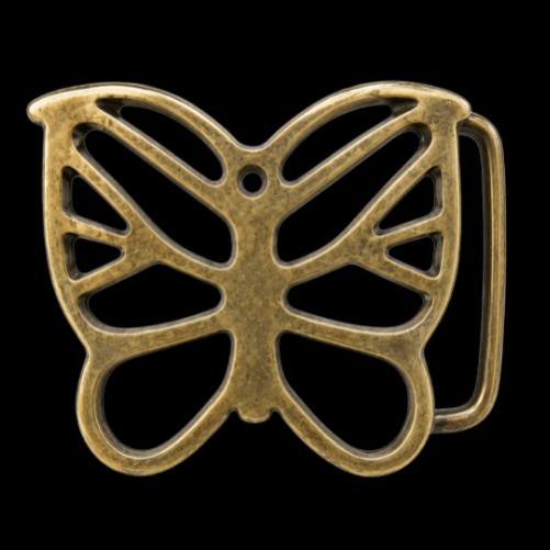 Butterfly 70's Brass Cut-Out Retro Wildlife Belt Buckle