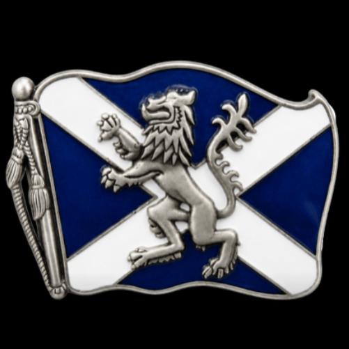 Boucle de ceinture avec drapeau du lion rampant écossais d'Écosse