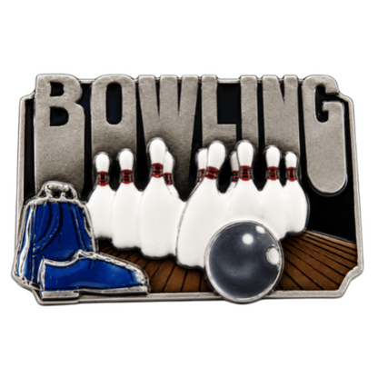 Bowling Alley Pins Game Sports Belt Buckle