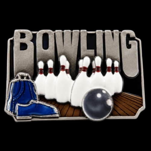 Bowling Alley Pins Game Sports Belt Buckle
