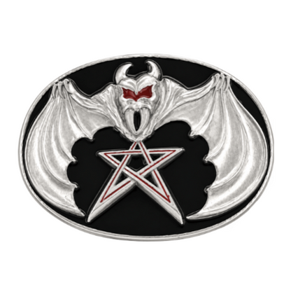 Pentagram Star Vampire Bat Goth Belt Buckle
