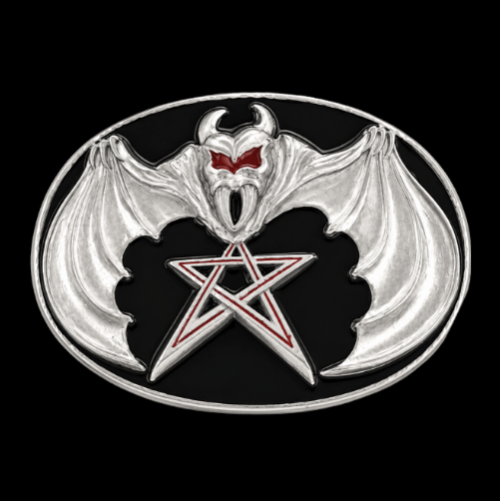 Pentagram Star Vampire Bat Goth Belt Buckle