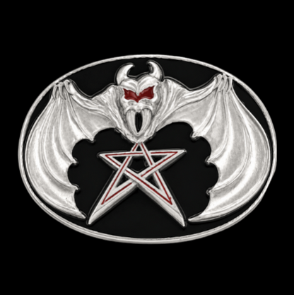 Pentagram Star Vampire Bat Goth Belt Buckle