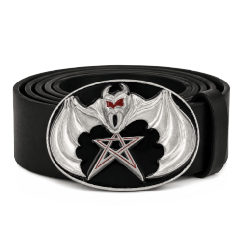 Pentagram Star Vampire Bat Goth Belt Buckle