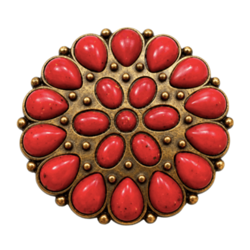 Flower Red Petals Daisy Boho Retro Hippie Fashion Belt Buckle