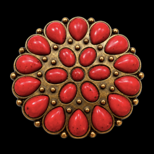Flower Red Petals Daisy Boho Retro Hippie Fashion Belt Buckle