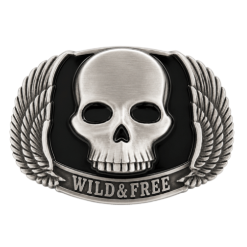 Wild Free Skull Wings Motorcycle Bike Rider Belt Buckle