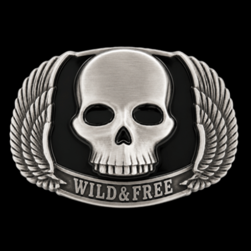 Wild Free Skull Wings Motorcycle Bike Rider Belt Buckle