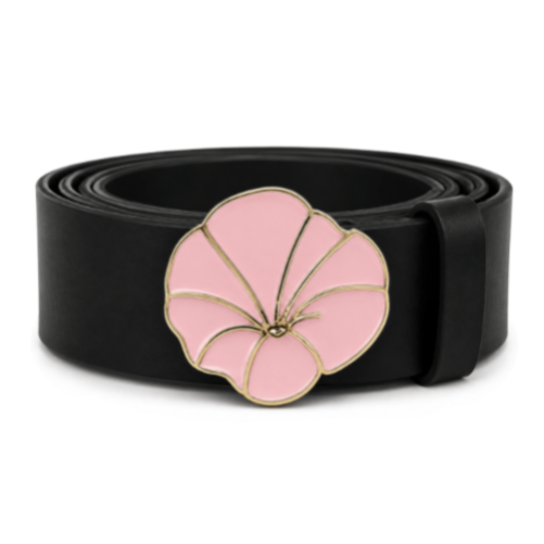 Belt Buckle Pink Rose Flower Blooming Women's Floral Fashion