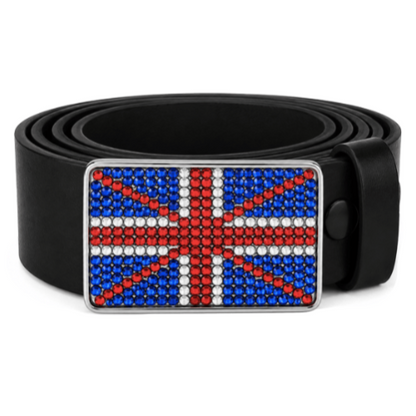 Union Jack British UK Rhinestone Flag Belt Buckle
