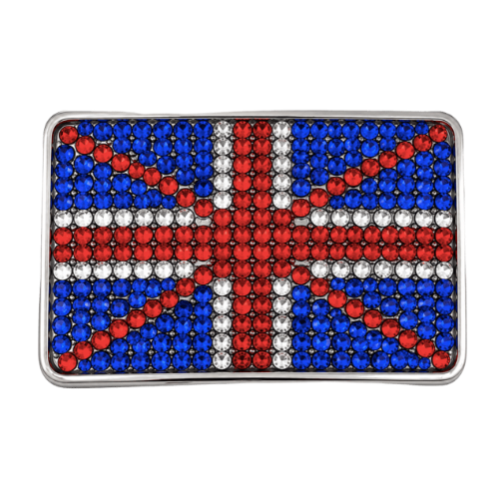 Union Jack British UK Rhinestone Flag Belt Buckle