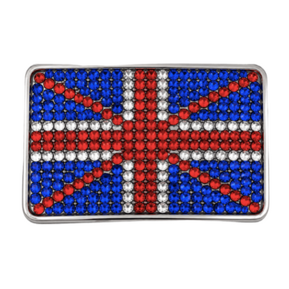 Union Jack British UK Rhinestone Flag Belt Buckle
