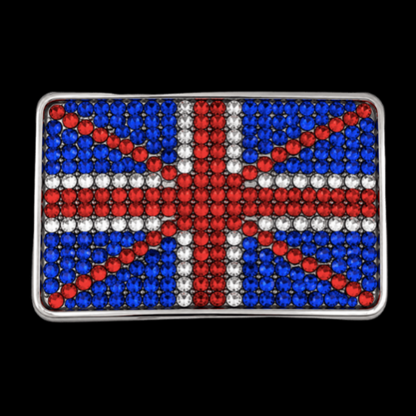 Union Jack British UK Rhinestone Flag Belt Buckle