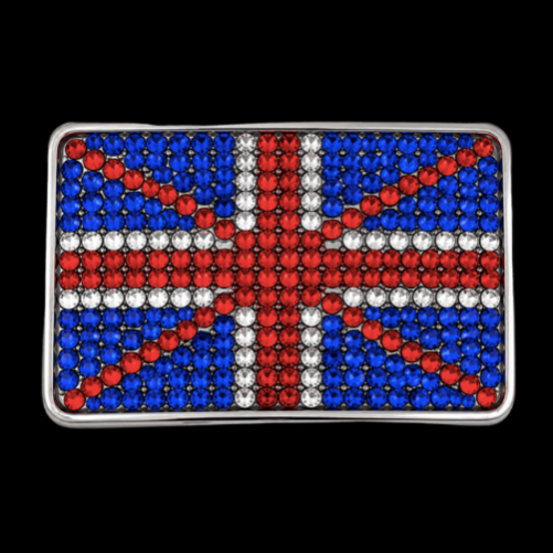 Union Jack British UK Rhinestone Flag Belt Buckle