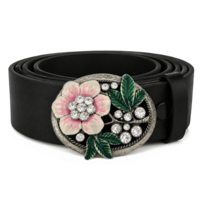 Flor Rosa Boho Rhinestone Flor Hebilla De Cinturón