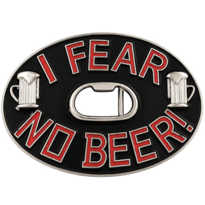 I Fear No Beer Fun Cool Bar Party Bottle Opener Belt Buckle