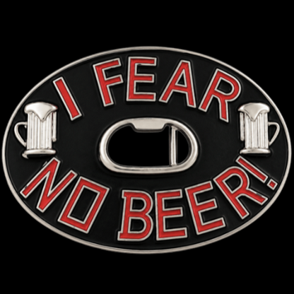 I Fear No Beer Fun Cool Bar Party Bottle Opener Belt Buckle
