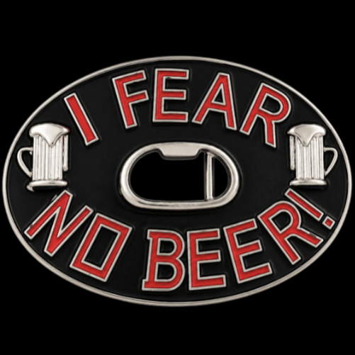 I Fear No Beer Fun Cool Bar Party Bottle Opener Belt Buckle