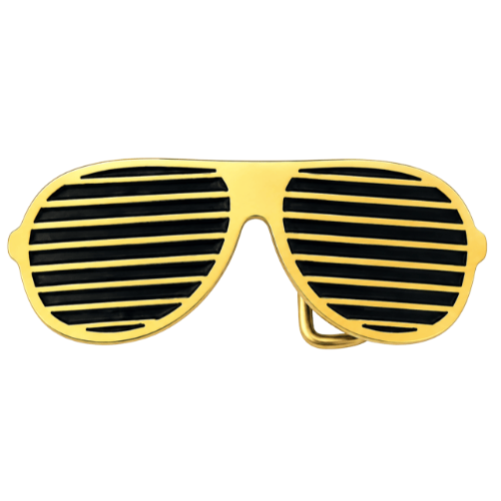 Belt Buckle Sunglasses Yellow Summer Fashion Style Shades