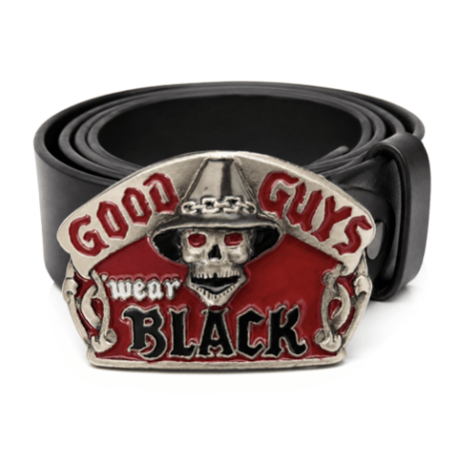 Good Guys Wear Black Scary Party Skull Belt Buckle