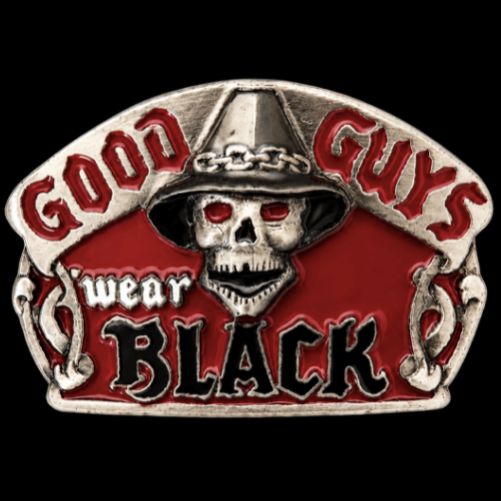 Good Guys Wear Black Scary Party Skull Belt Buckle
