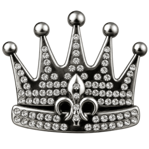 Royalty Rhinestone Crown Fleur De Lys Lis Queen Belt Buckle