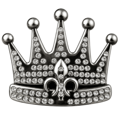 Royalty Rhinestone Crown Fleur De Lys Lis Queen Belt Buckle
