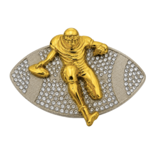 Hebilla de cinturón con diamantes de imitación ostentosos para jugador deportivo de fútbol americano