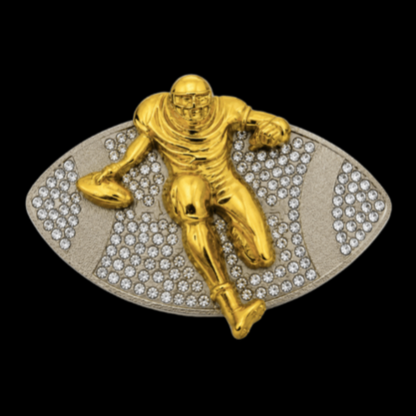 Hebilla de cinturón con diamantes de imitación ostentosos para jugador deportivo de fútbol americano