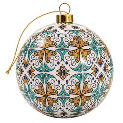 Traditional Portugal Lisboa Tiles Themed Christmas Double Sided Ornament