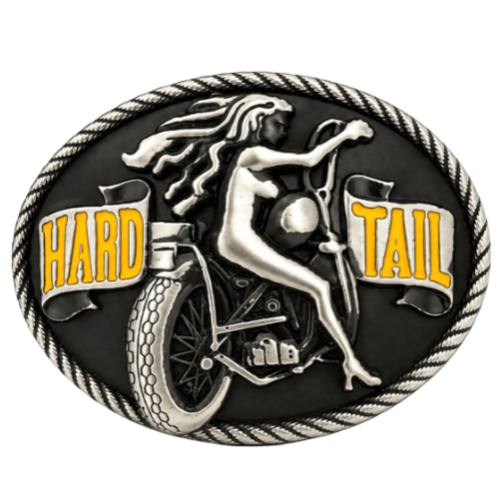 Hardtail Motorcycle Biker Girl Club Rider Belt Buckle