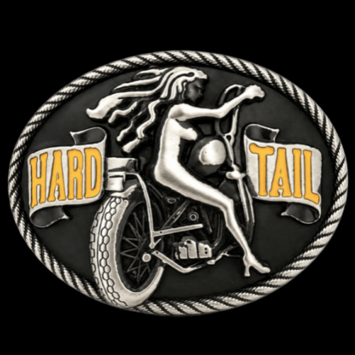Hardtail Motorcycle Biker Girl Club Rider Belt Buckle