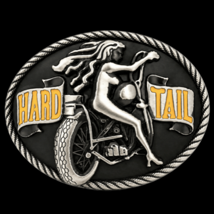 Hardtail Motorcycle Biker Girl Club Rider Belt Buckle