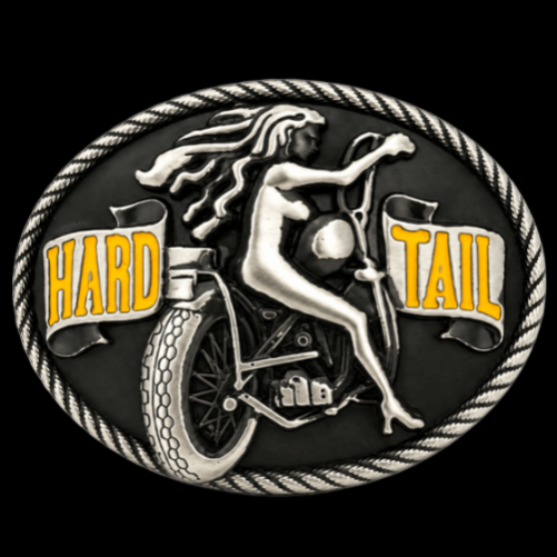 Hardtail Motorcycle Biker Girl Club Rider Belt Buckle