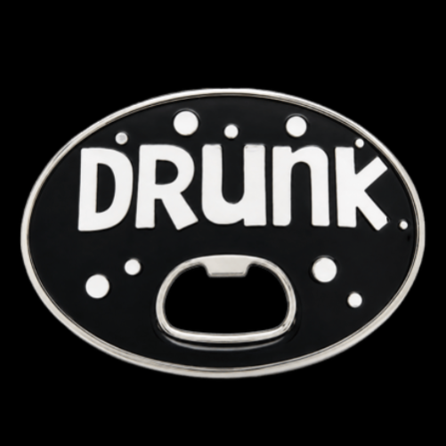 Drunk Booze Bar Party Bottle Opener Fun Cool Belt Buckle