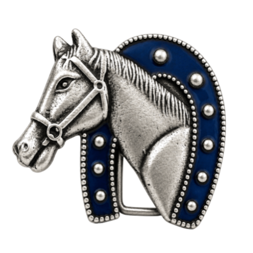 Horse Horseshoe Cowboy Ranch Rancher Western Belt Buckle