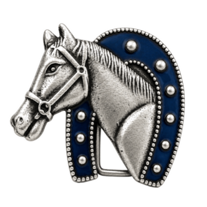 Horse Horseshoe Cowboy Ranch Rancher Western Belt Buckle