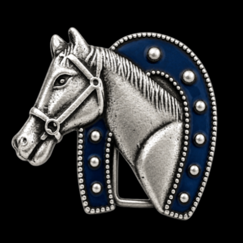 Boucle de ceinture occidentale de cowboy de fer à cheval de cheval