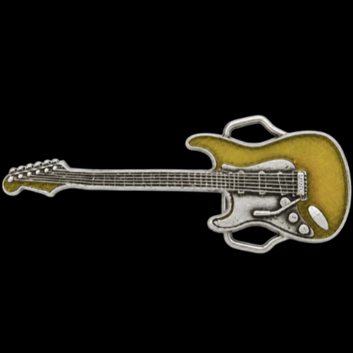 Electric Guitar Rock Roll Music Band Group Belt Buckle