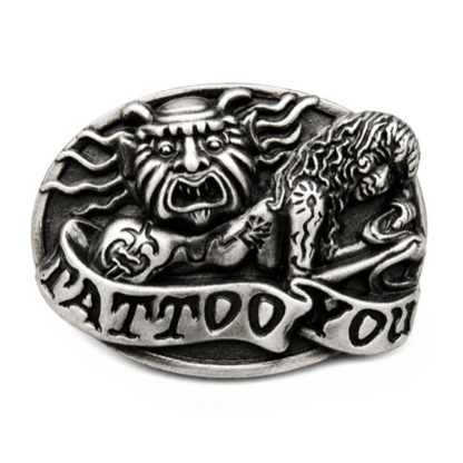 Tattoo Artist Belt Buckles Evil Devilish Face Tattooed Girl
