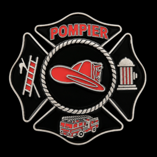 Hebilla de cinturón de bombero con escudo de bombero francés Pompier