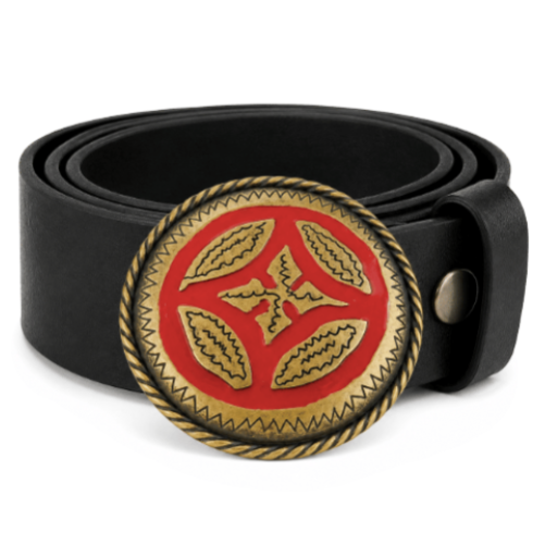 Bohemian Flower Floral Shield Belt Buckle