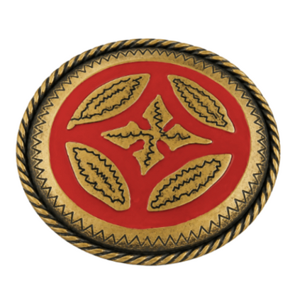 Bohemian Flower Floral Shield Belt Buckle