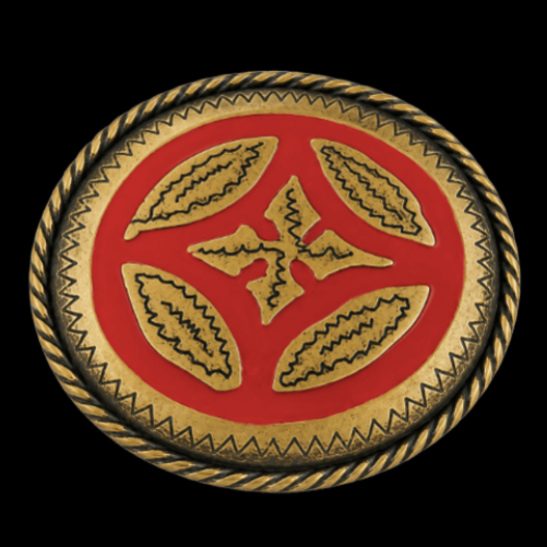 Bohemian Flower Floral Shield Belt Buckle