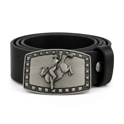 Rodeo Cowboy Bull Rider Studded Western Belt Buckle