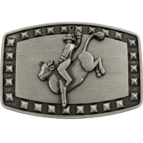 Rodeo Cowboy Bull Rider Studded Western Belt Buckle