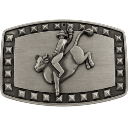 Rodeo Cowboy Bull Rider Studded Western Belt Buckle