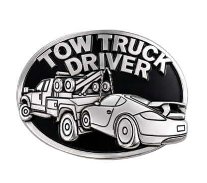 Tow Truck Driver Mechanic Profession Garage Towing Belt Buckle