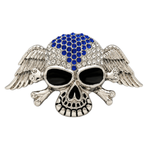 Rhinestone Skull Bones Bones Iced Punk Belt Buckle